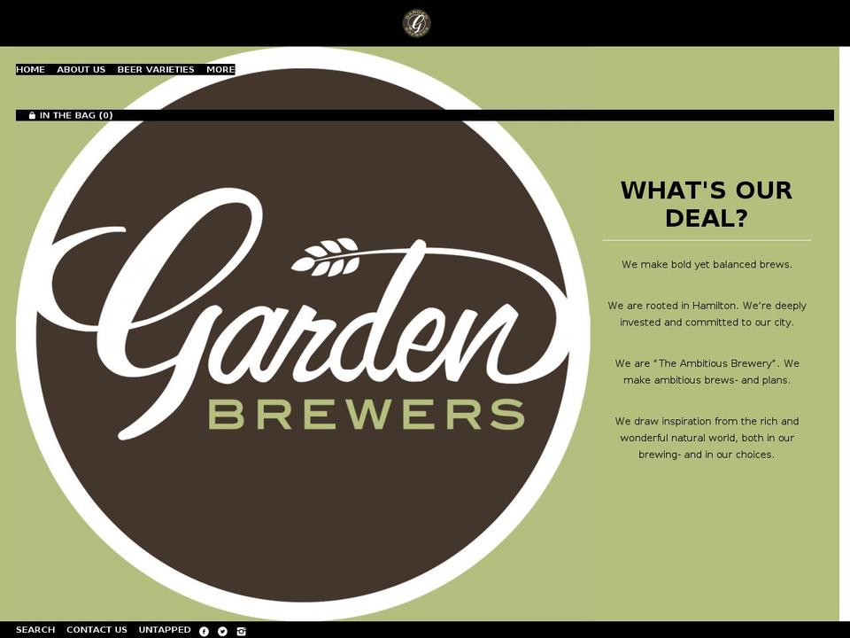 gardenbrewers.ca shopify website screenshot