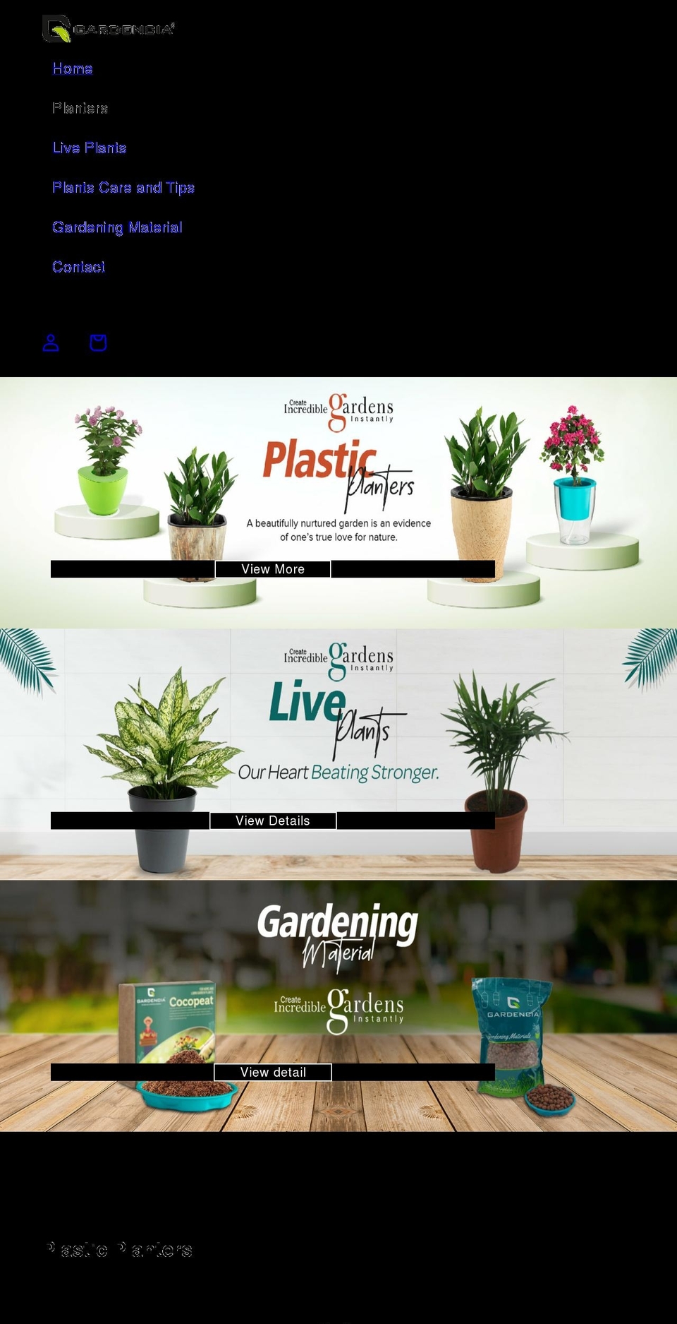 gardencia.com shopify website screenshot