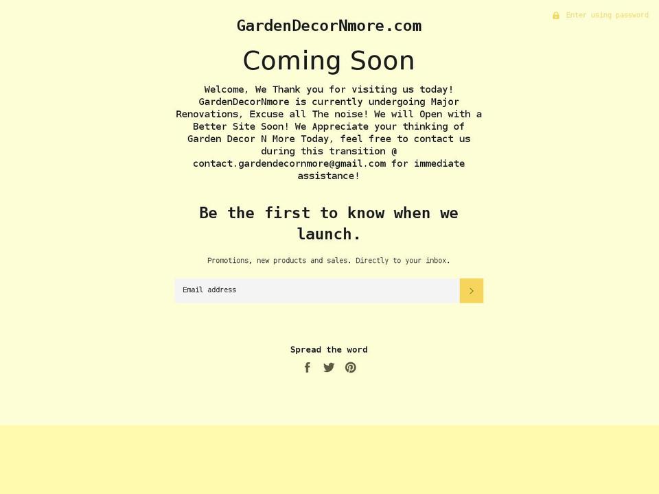 gardendecornmore.com shopify website screenshot