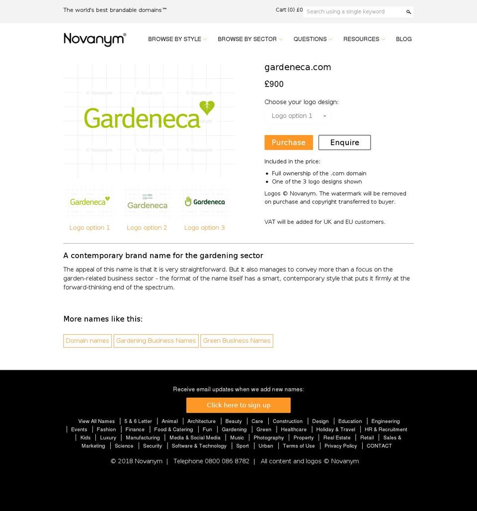 gardeneca.com — Shopify storefront screenshot