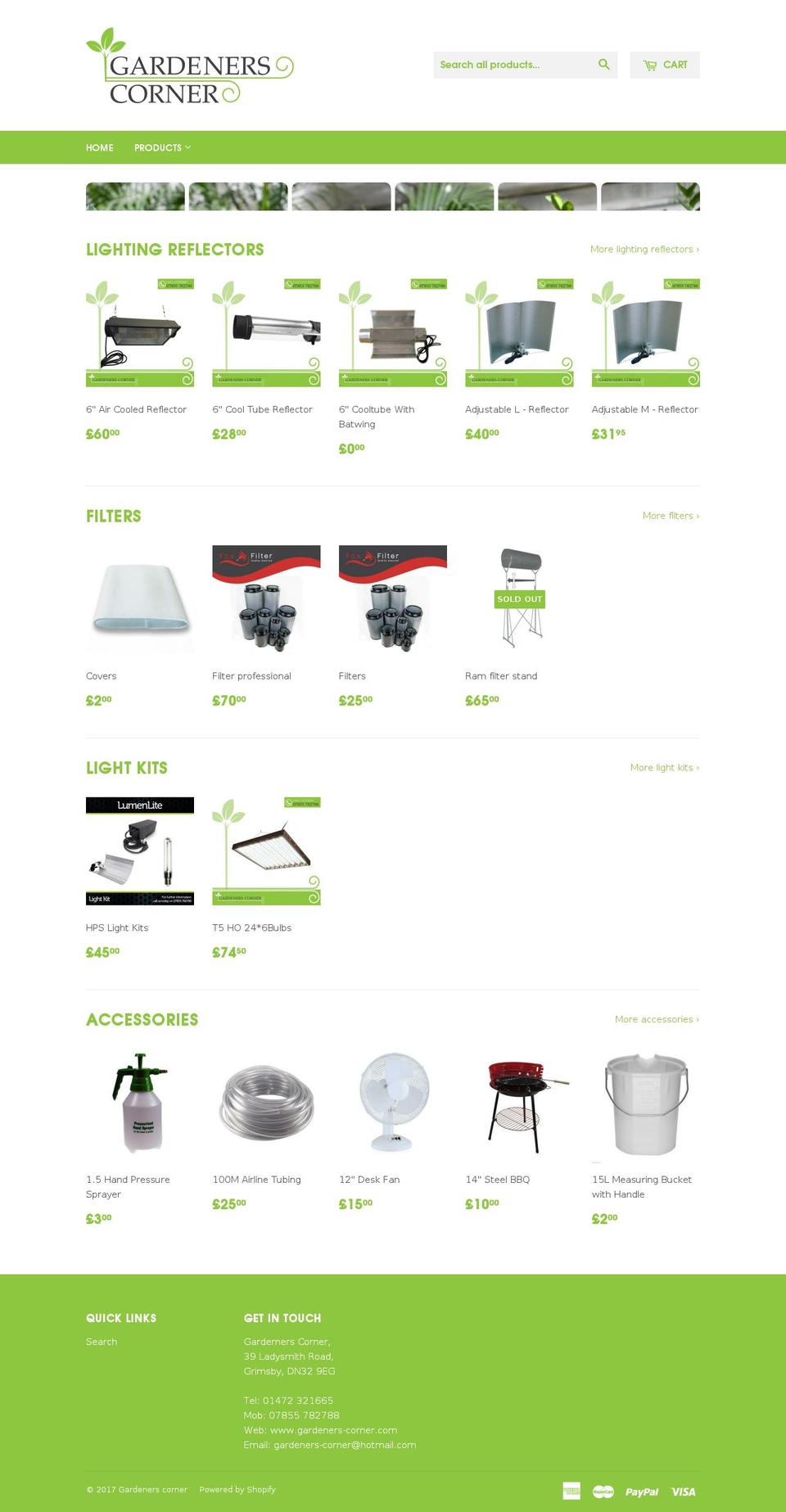 gardeners-corner.com shopify website screenshot