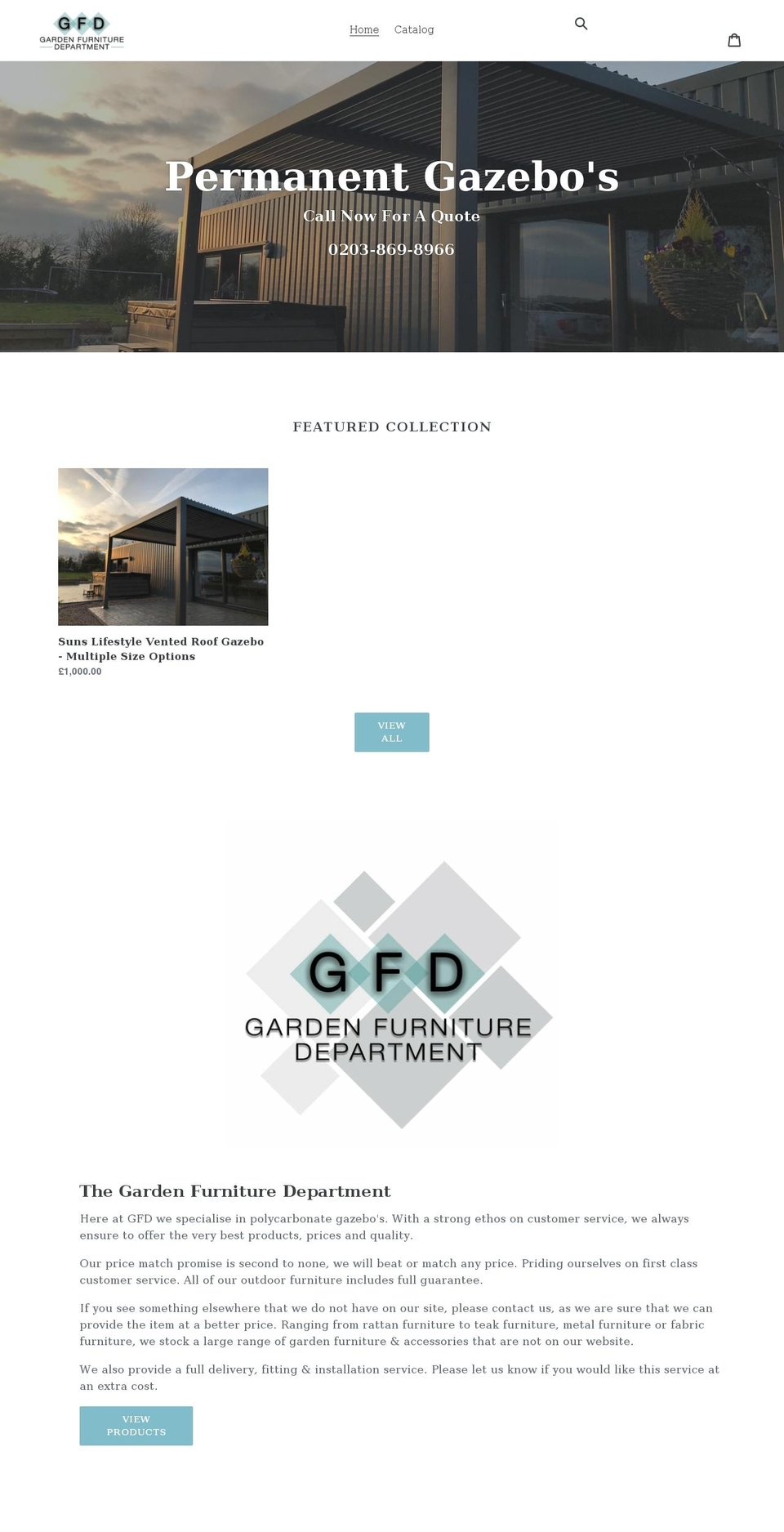gardenfurnituredepartment.co.uk shopify website screenshot