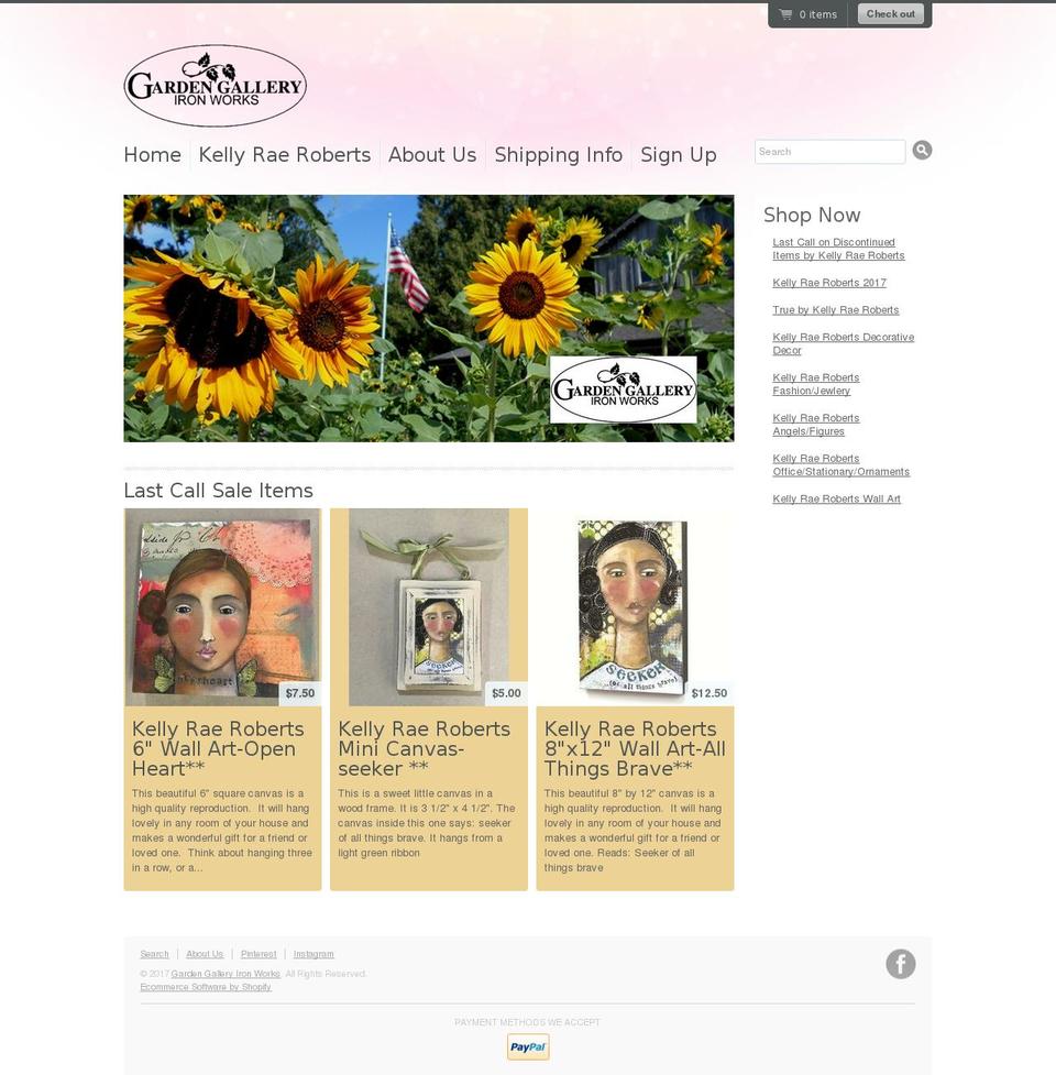 Radiance Shopify theme site example gardengalleryironworks.com