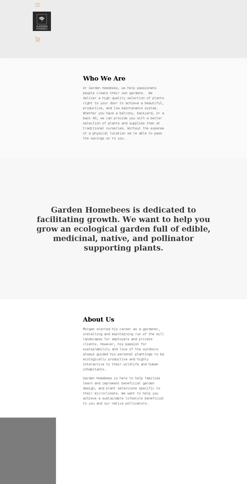 gardenhomebees.com shopify website screenshot