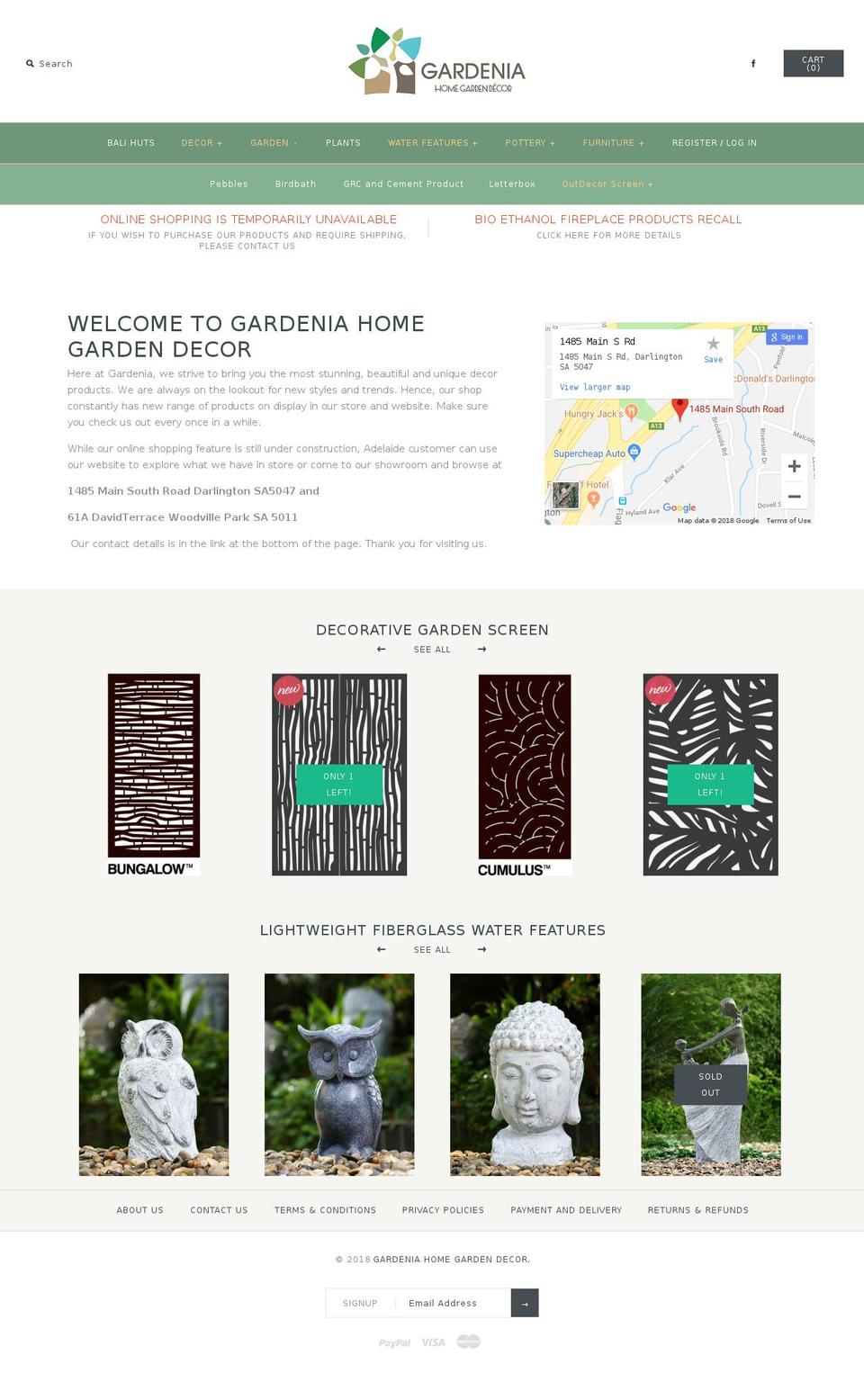 gardenia.net.au shopify website screenshot
