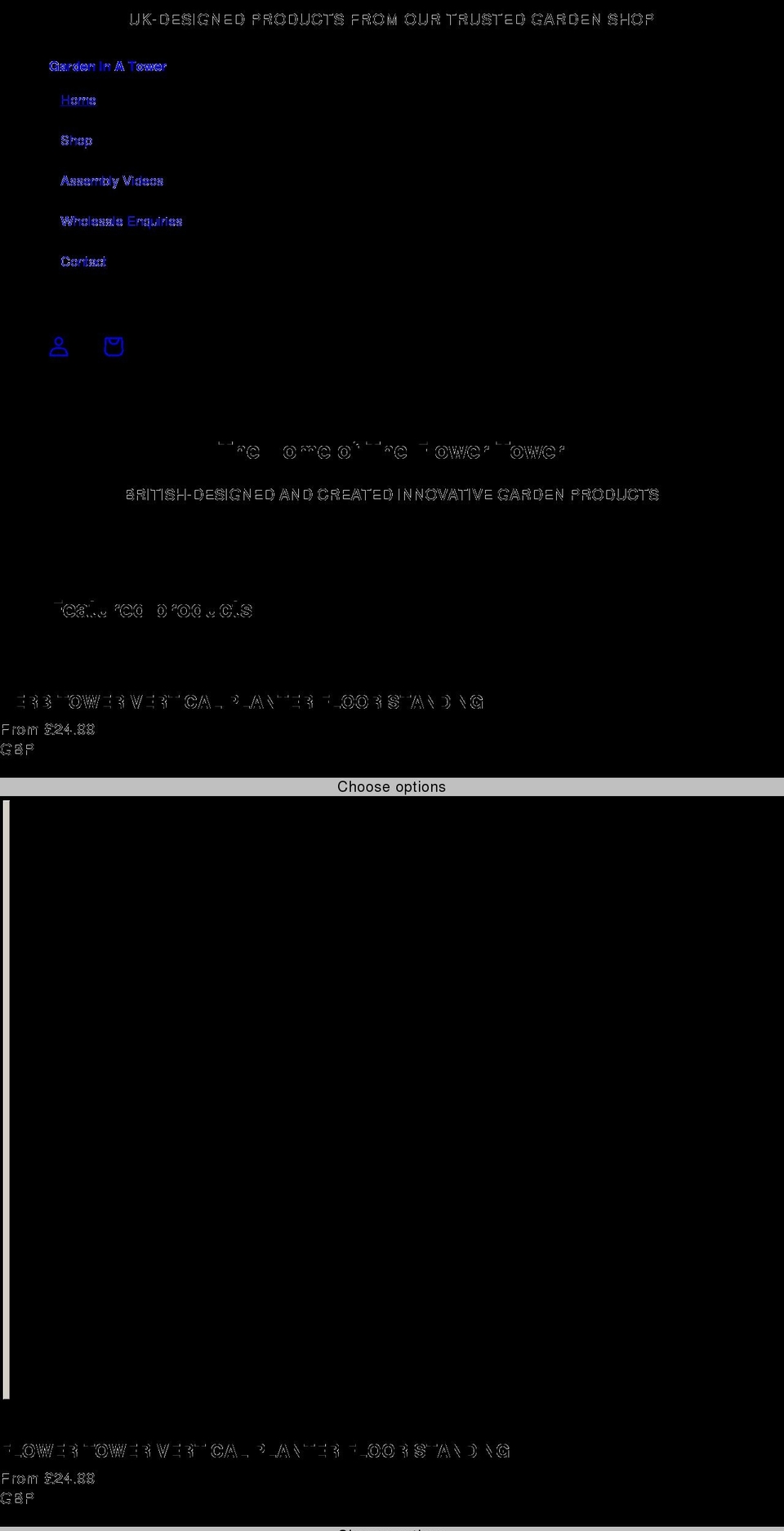 gardeninatower.com shopify website screenshot