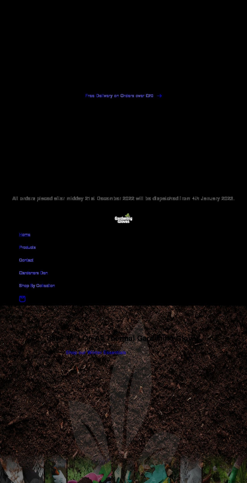 gardening-gloves.co.uk shopify website screenshot