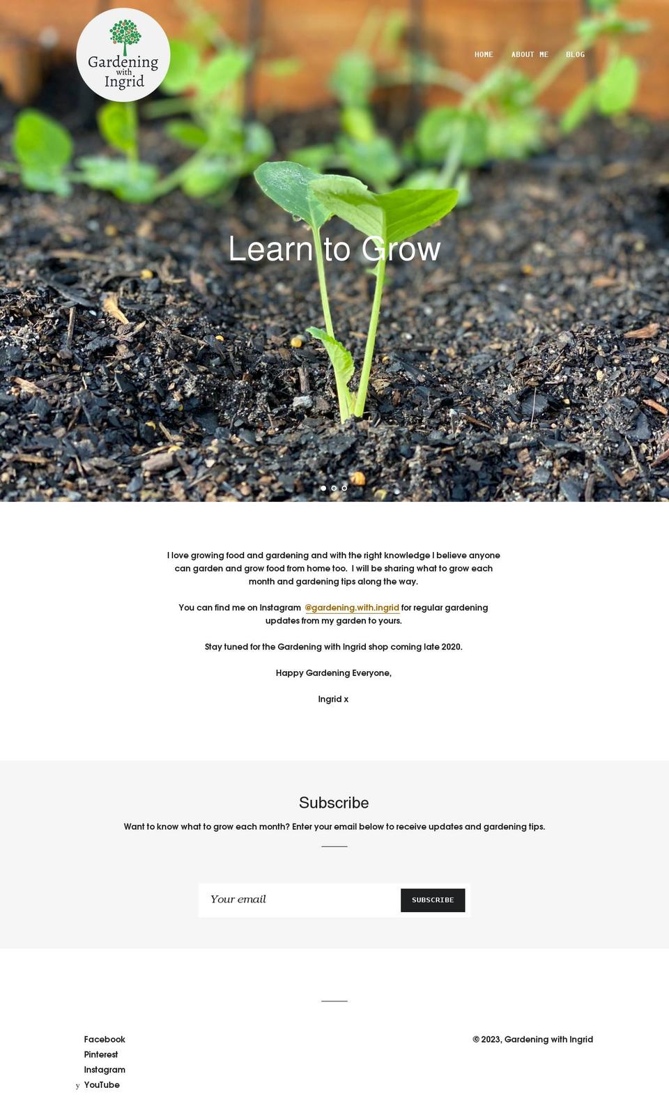 gardeningwithingrid.com shopify website screenshot