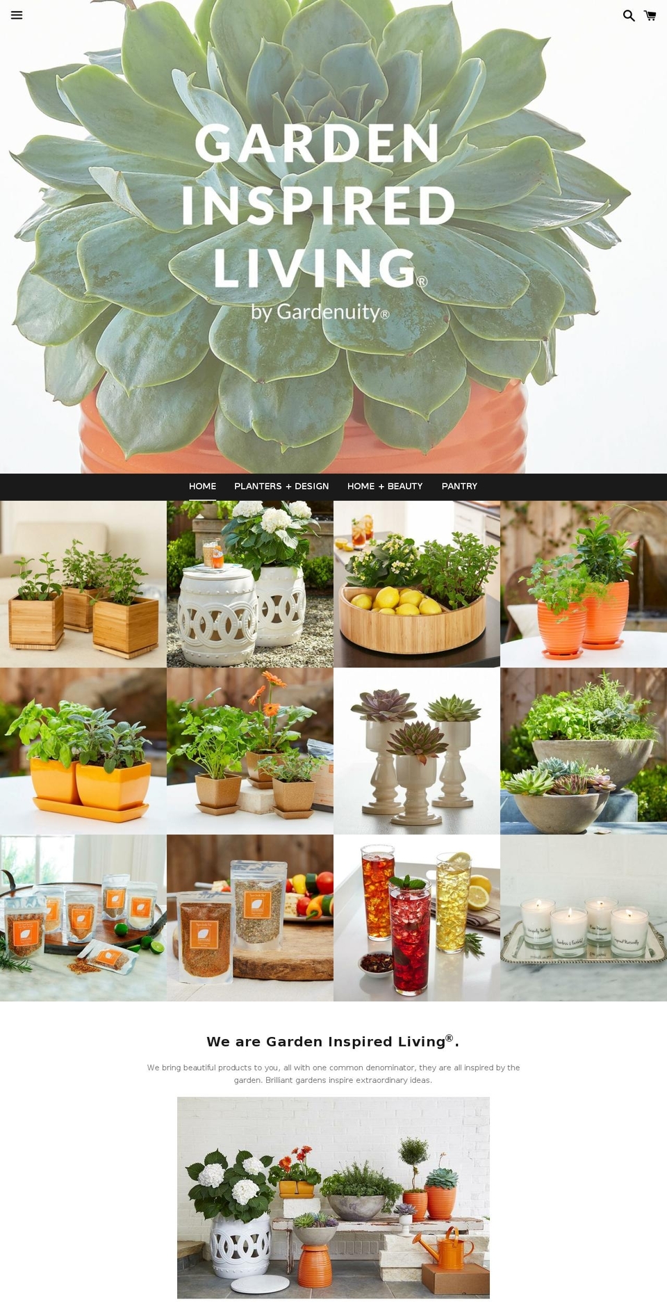 gardeninspiredliving.com shopify website screenshot