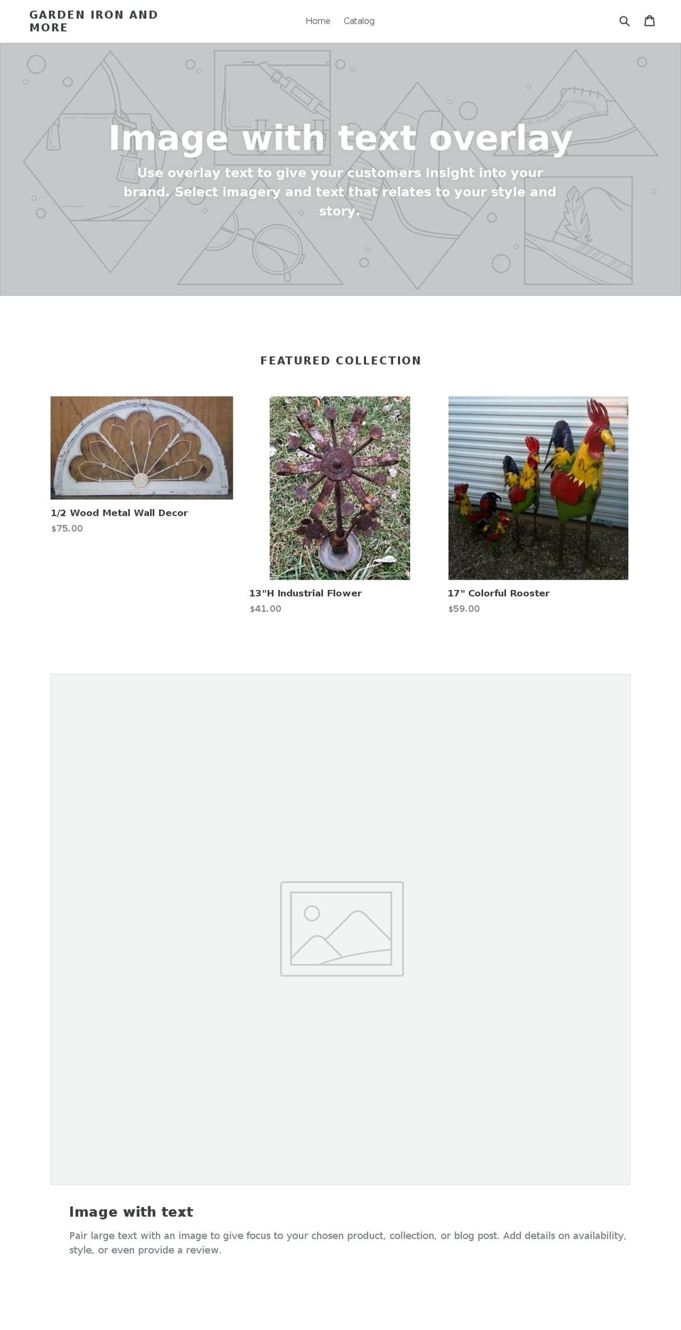 gardenironandmore.com shopify website screenshot