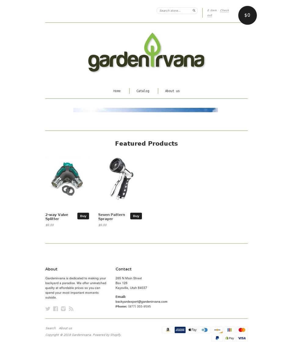 gardenirvana.com shopify website screenshot