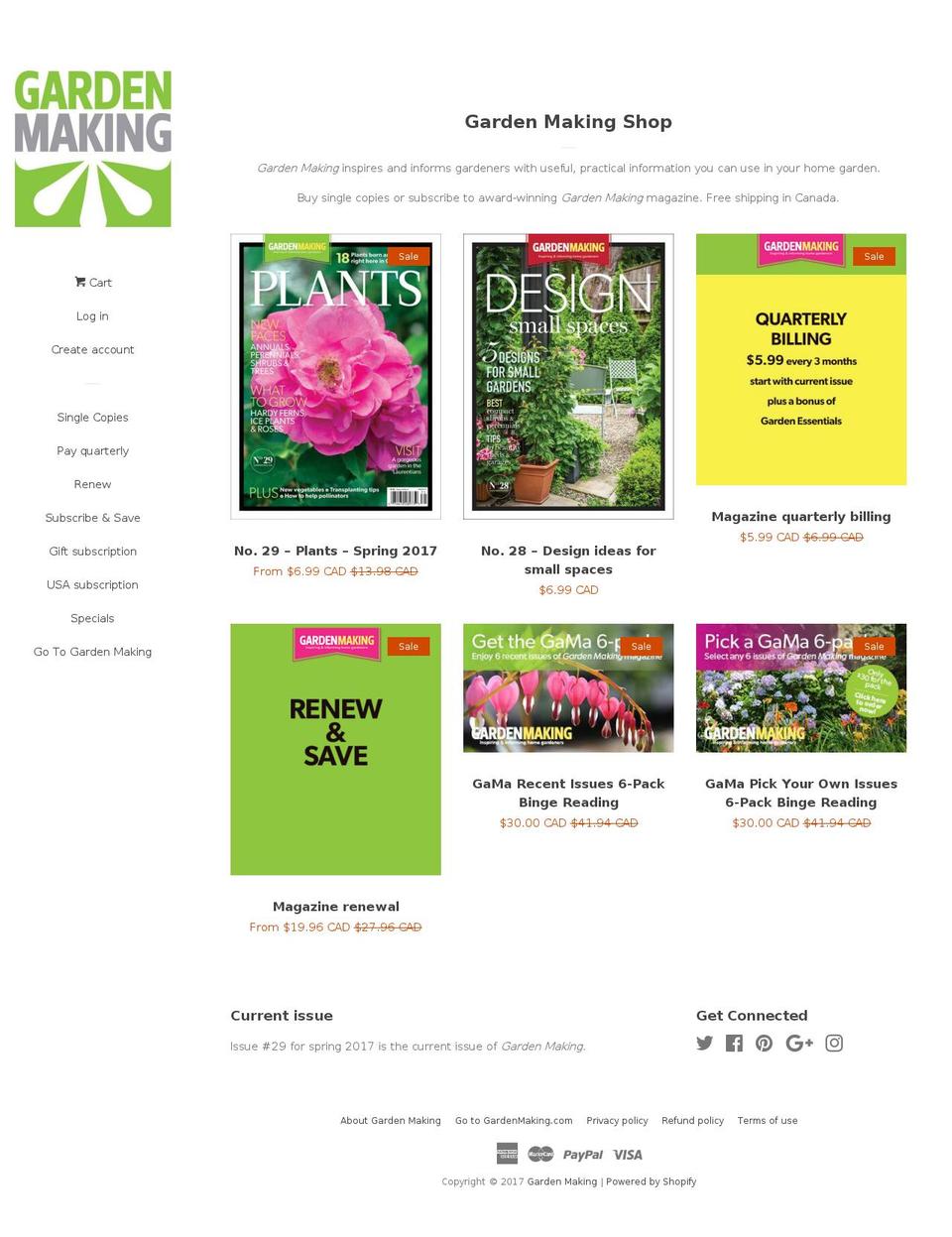 gardenmaking.ca shopify website screenshot