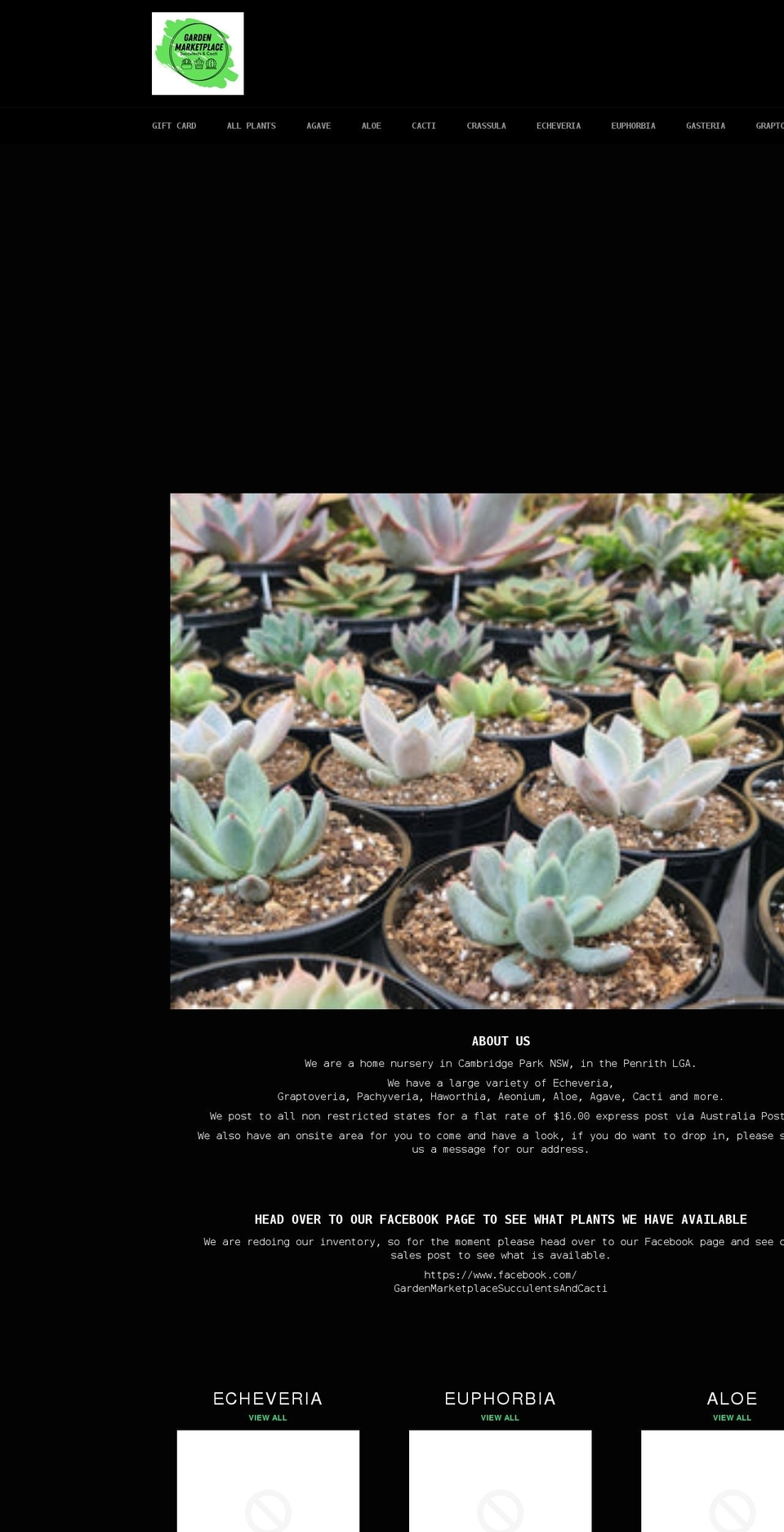 gardenmarketplace.com.au shopify website screenshot