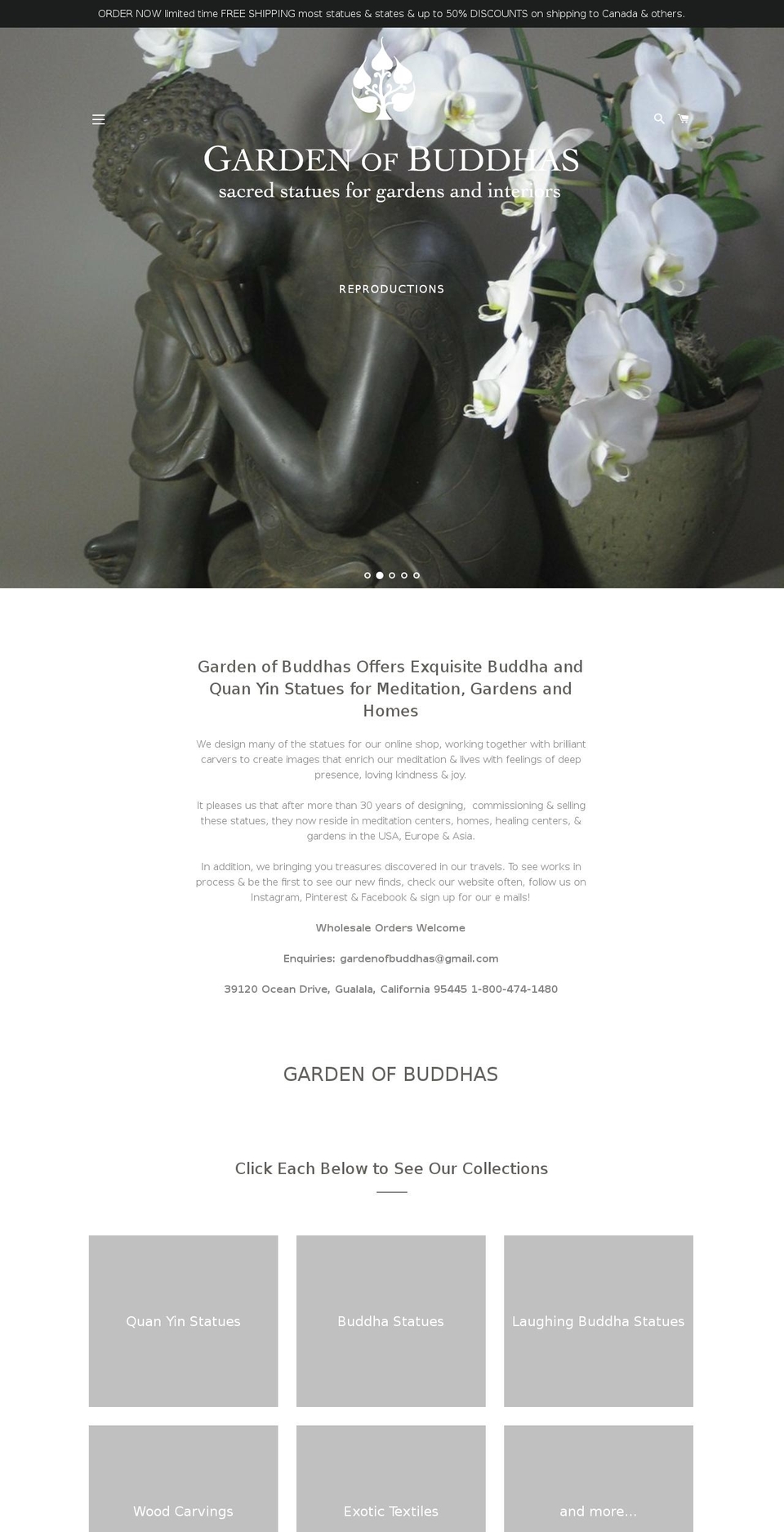 gardenofbuddhas.com shopify website screenshot