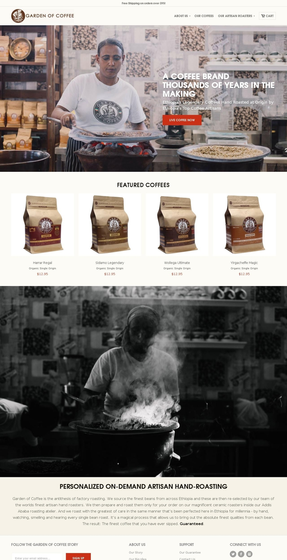 gardenofcoffee.com shopify website screenshot