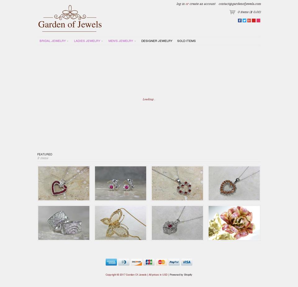 gardenofjewels.co shopify website screenshot