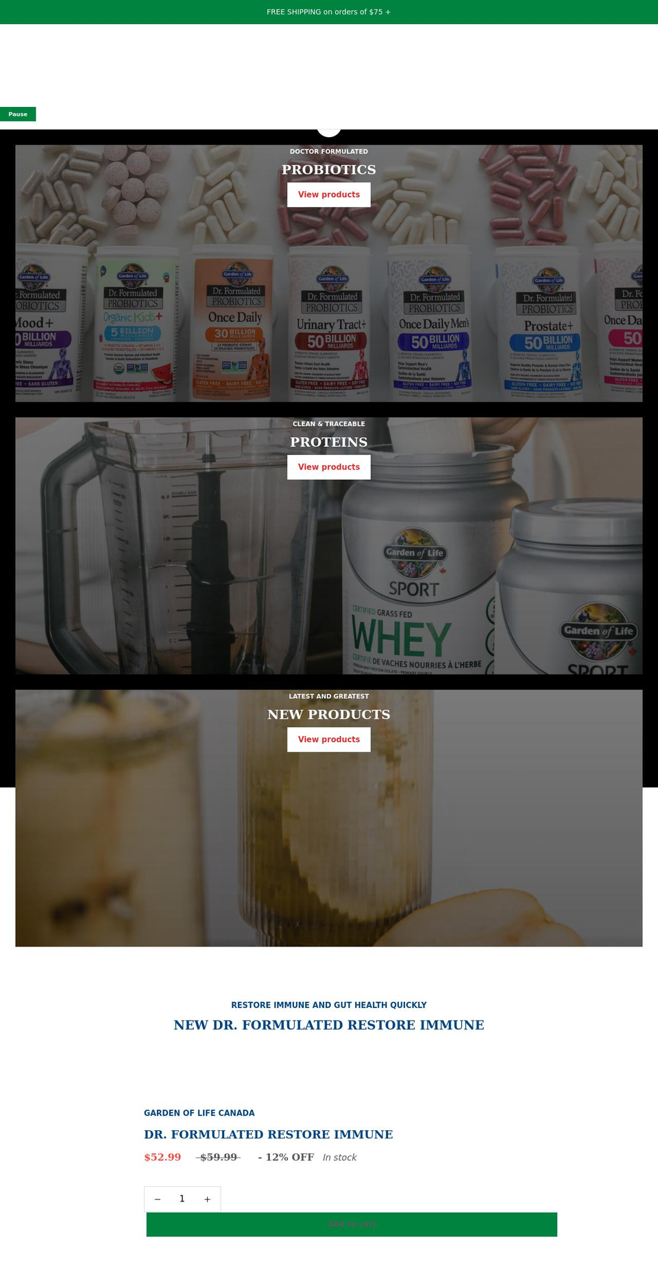 gardenoflifecanada.com shopify website screenshot