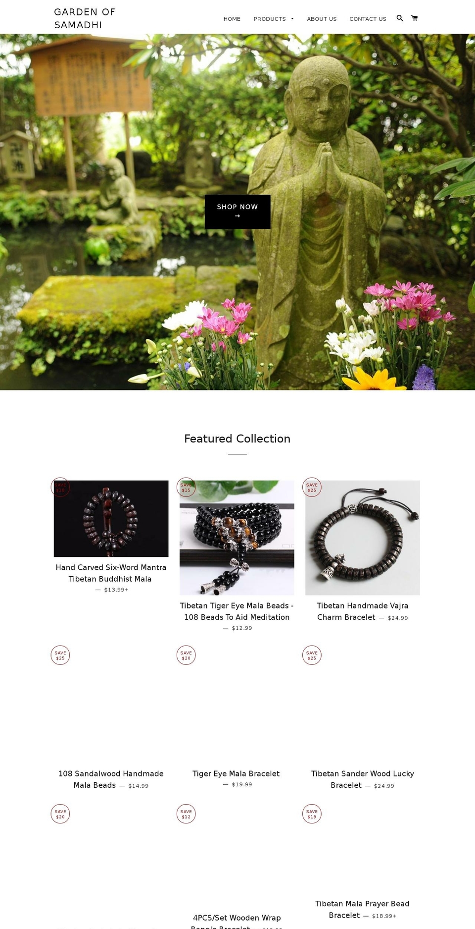 gardenofsamadhi.com — Shopify storefront screenshot