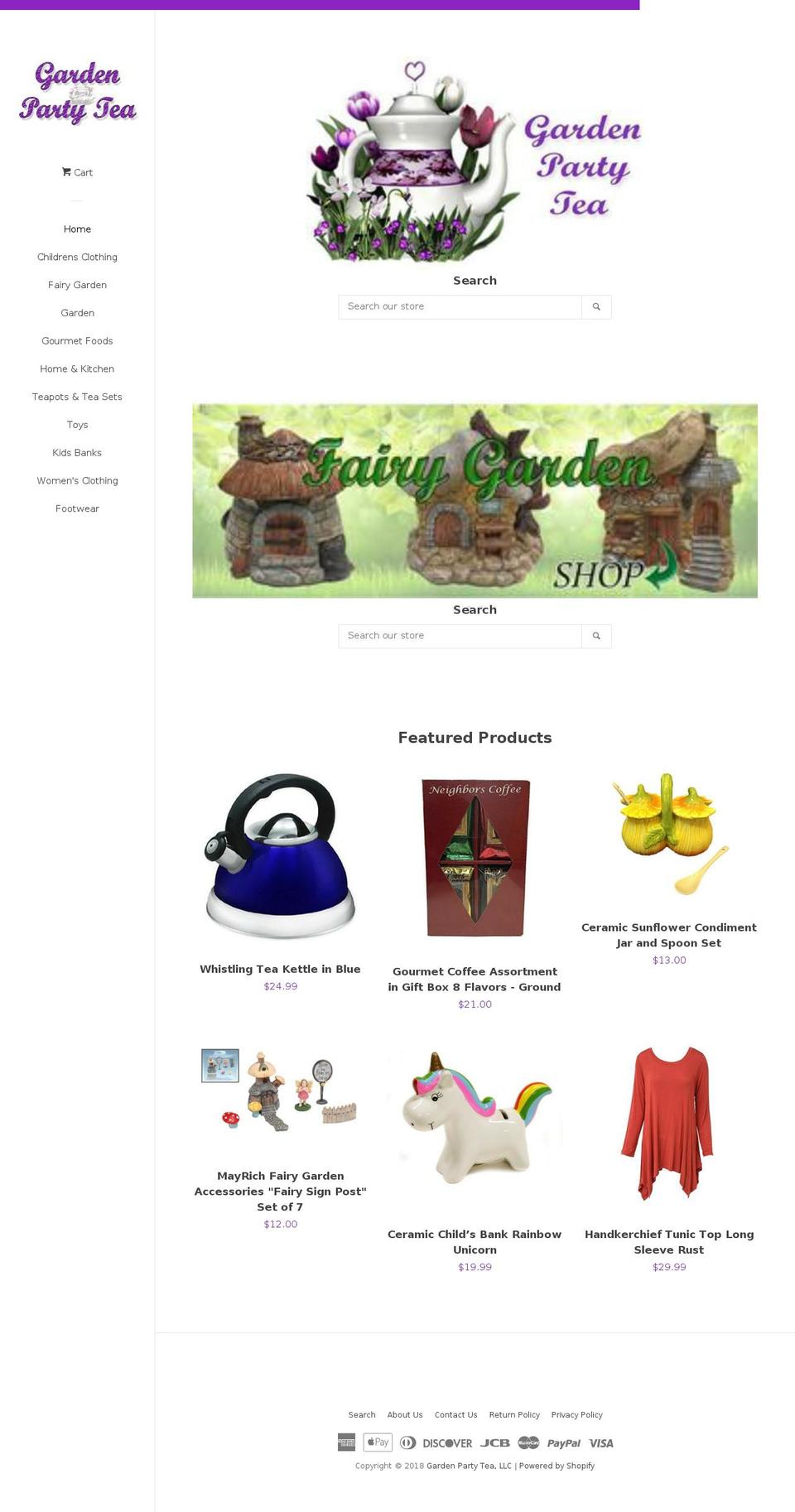 gardenpartytea.com — Shopify storefront screenshot