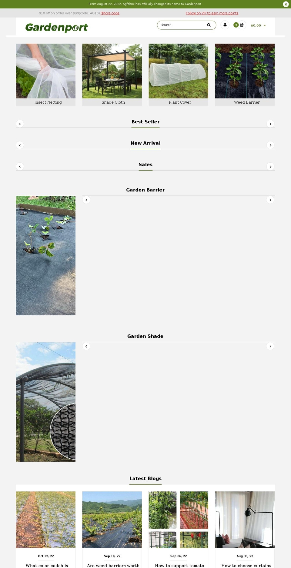 gardenport.com shopify website screenshot