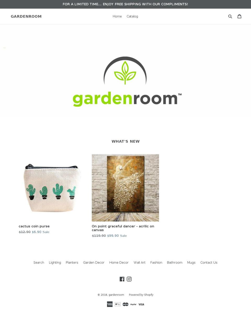 gardenroom.store shopify website screenshot