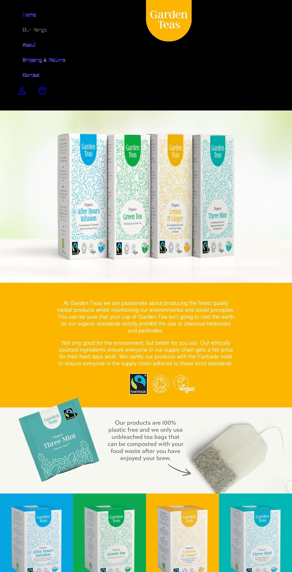 gardenteas.co.uk shopify website screenshot