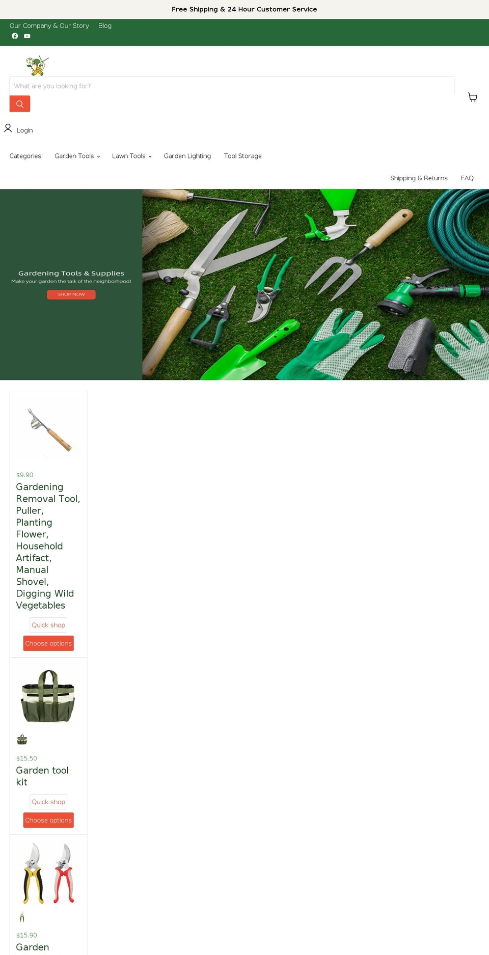 Garden Shopify theme site example gardentoolsbox.com