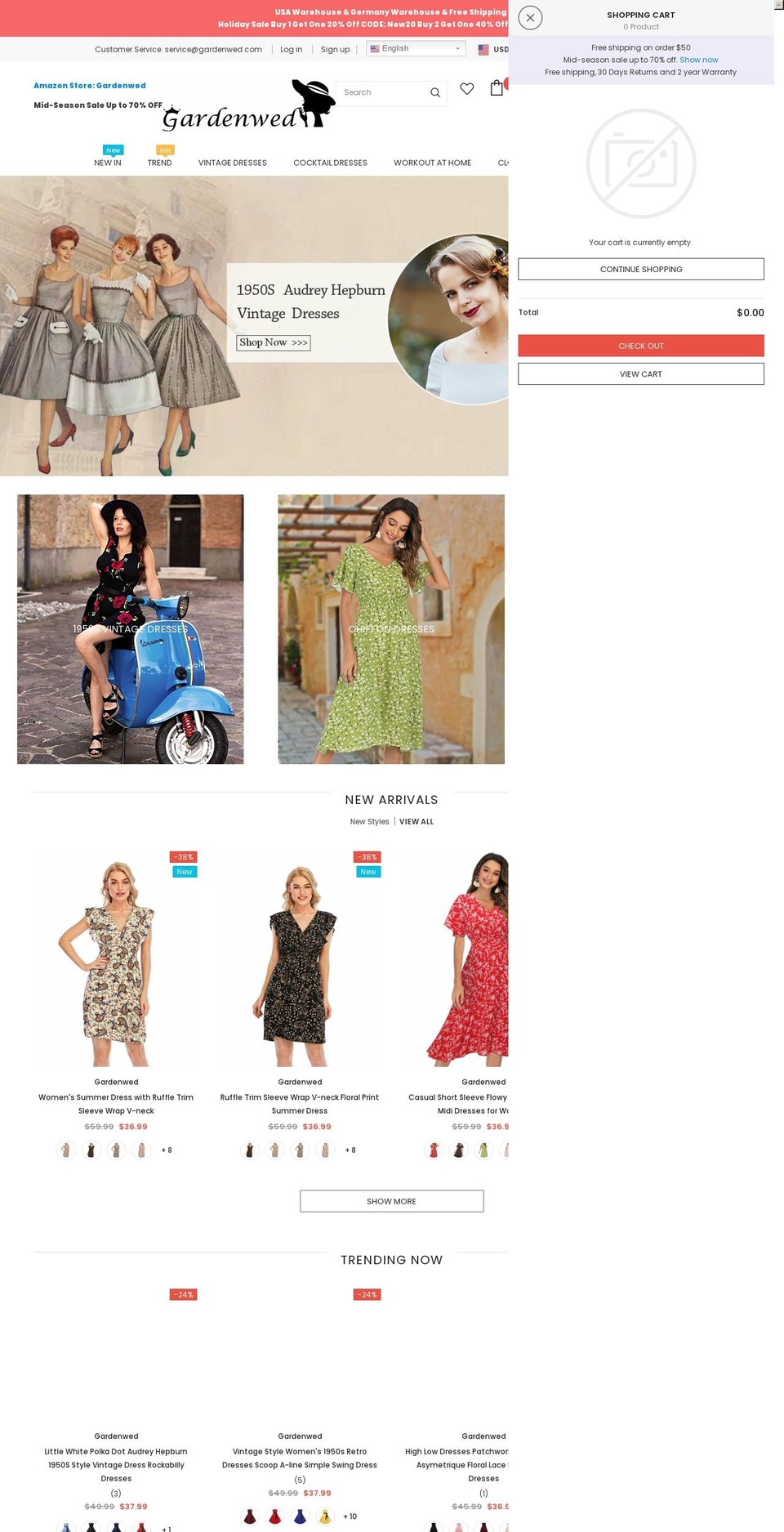 gardenwed.com shopify website screenshot