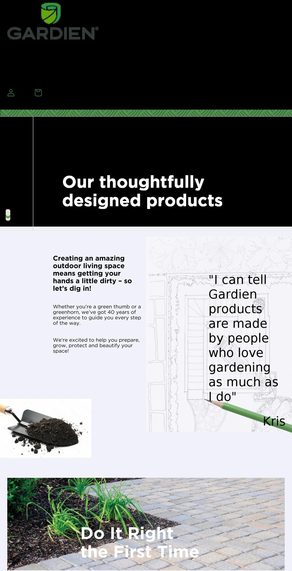 gardienproducts.com shopify website screenshot