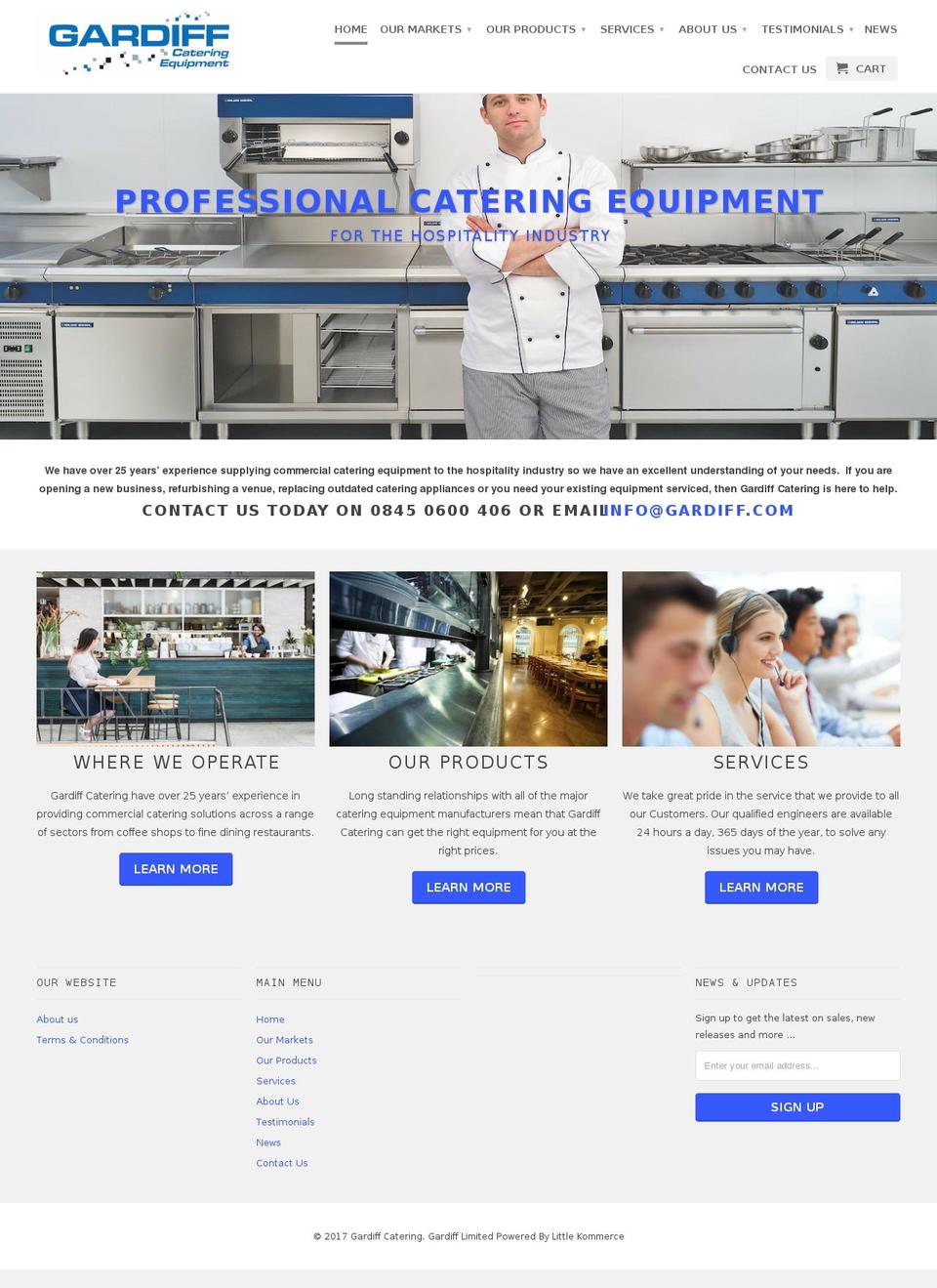 gardiffcatering.com shopify website screenshot