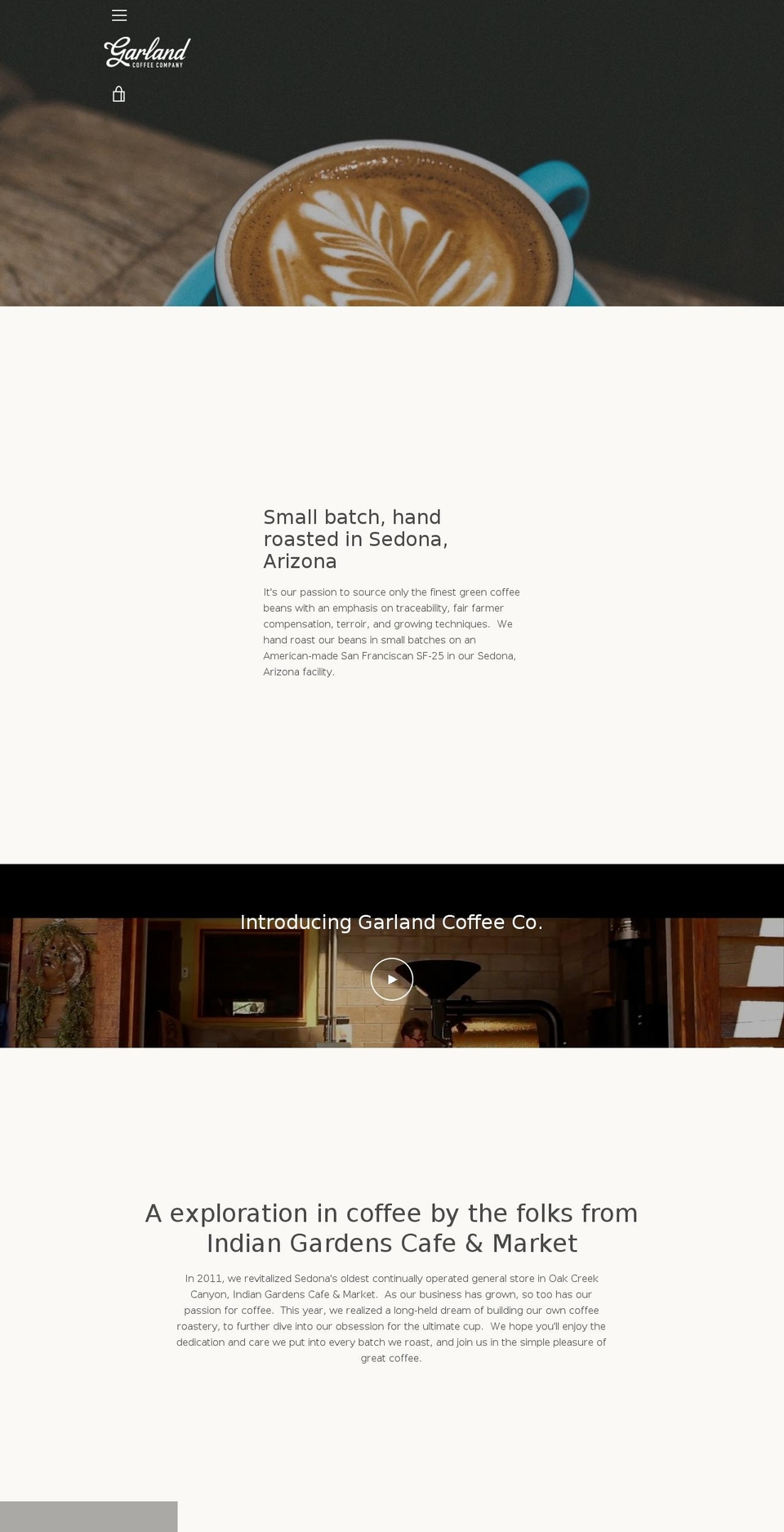garlandcoffee.com — Shopify storefront screenshot