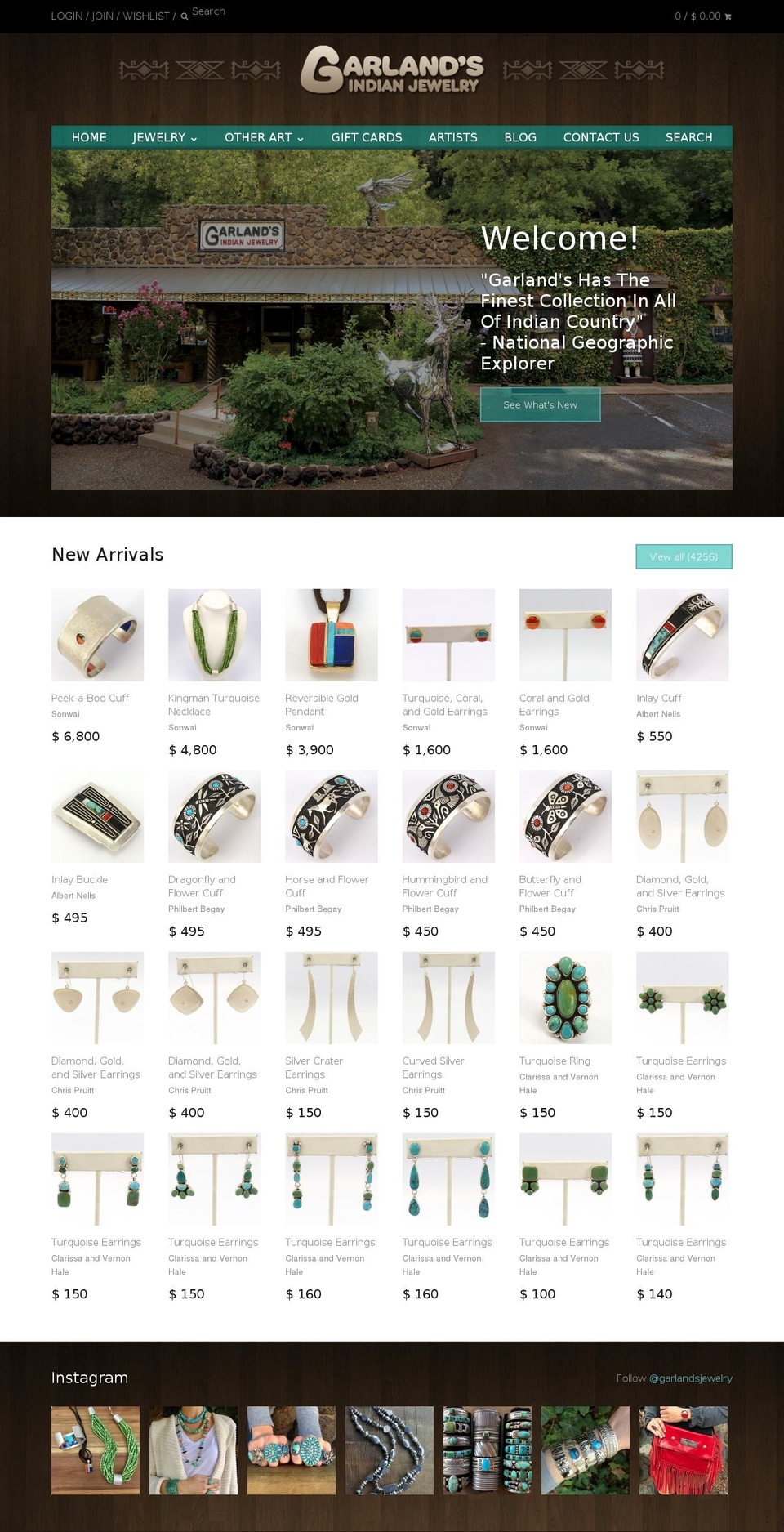 garlandscollections.com shopify website screenshot
