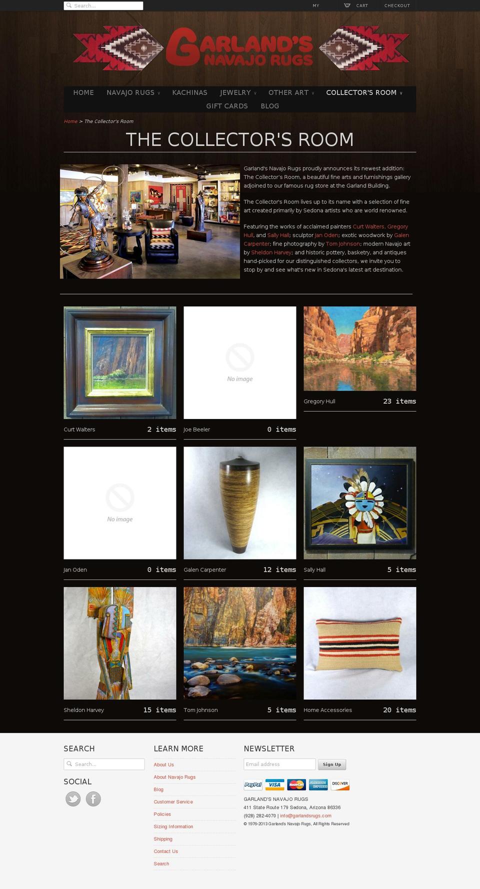 garlandscollectorsroom.com shopify website screenshot