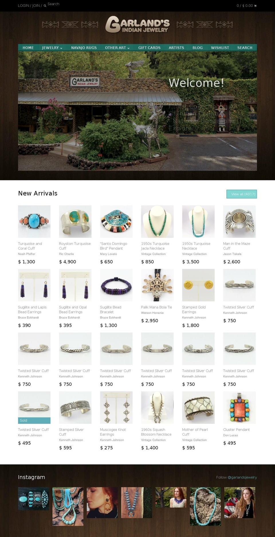 garlandsgallery.com shopify website screenshot
