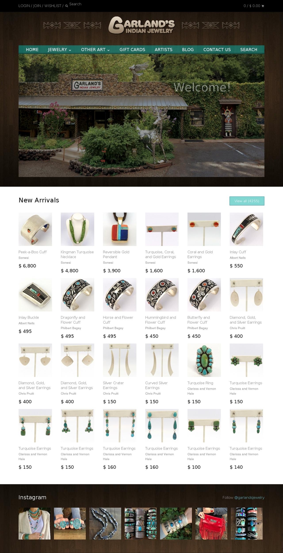 garlandsindianart.com shopify website screenshot