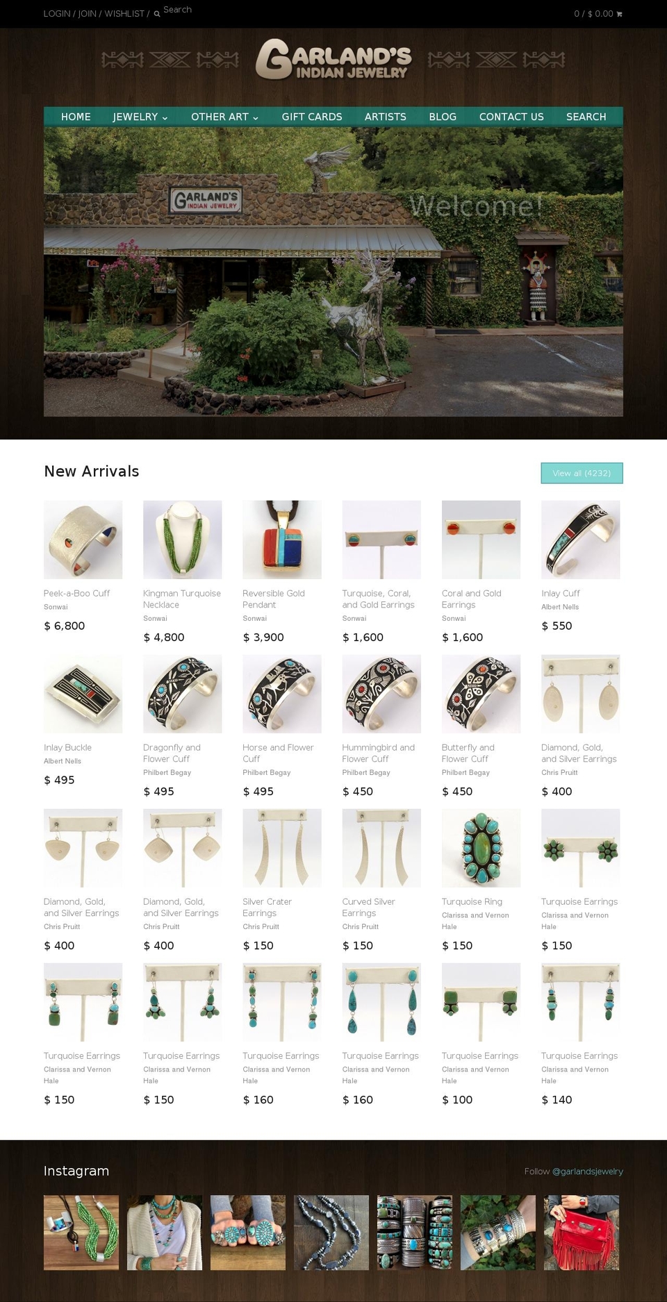 garlandsindianjewelry.com shopify website screenshot