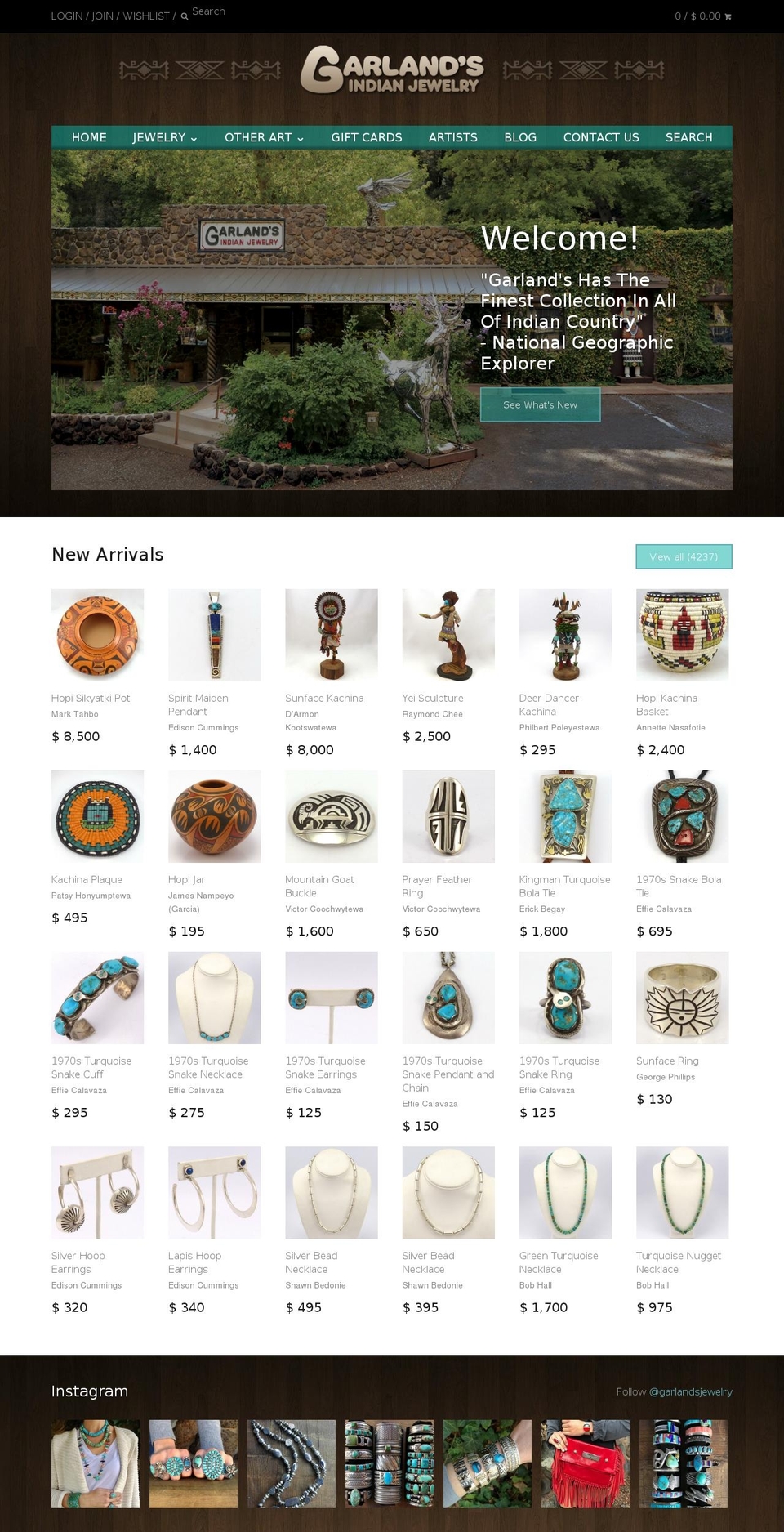 garlandsjewellery.com shopify website screenshot