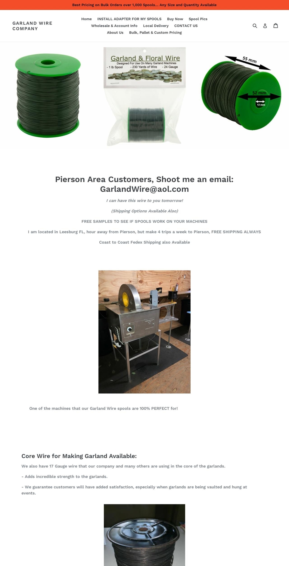 garlandwire.com — Shopify storefront screenshot