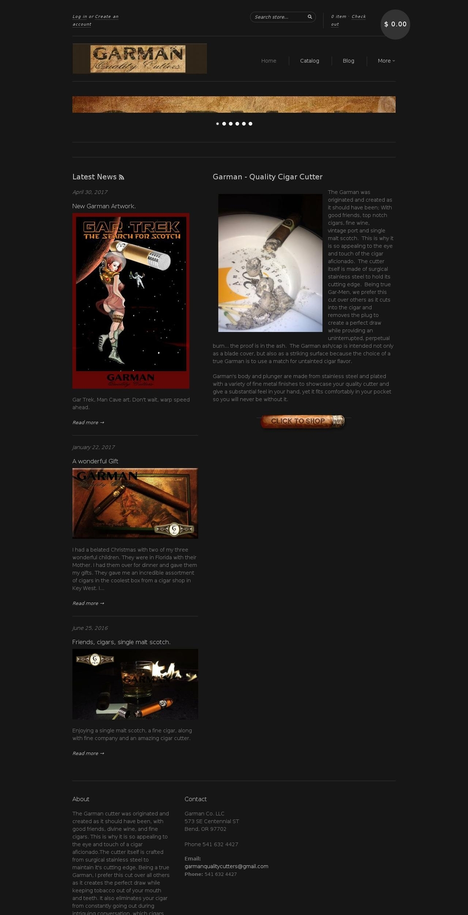 garmancutters.com — Shopify storefront screenshot