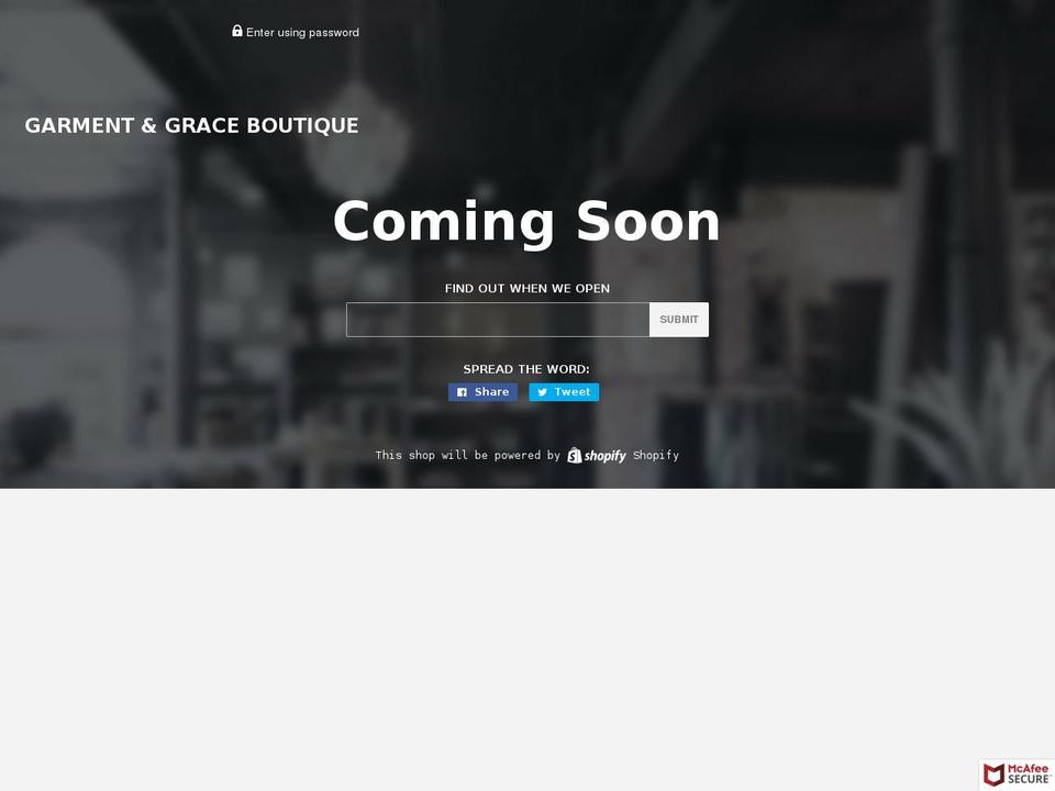 garmentandgrace.com — Shopify storefront screenshot