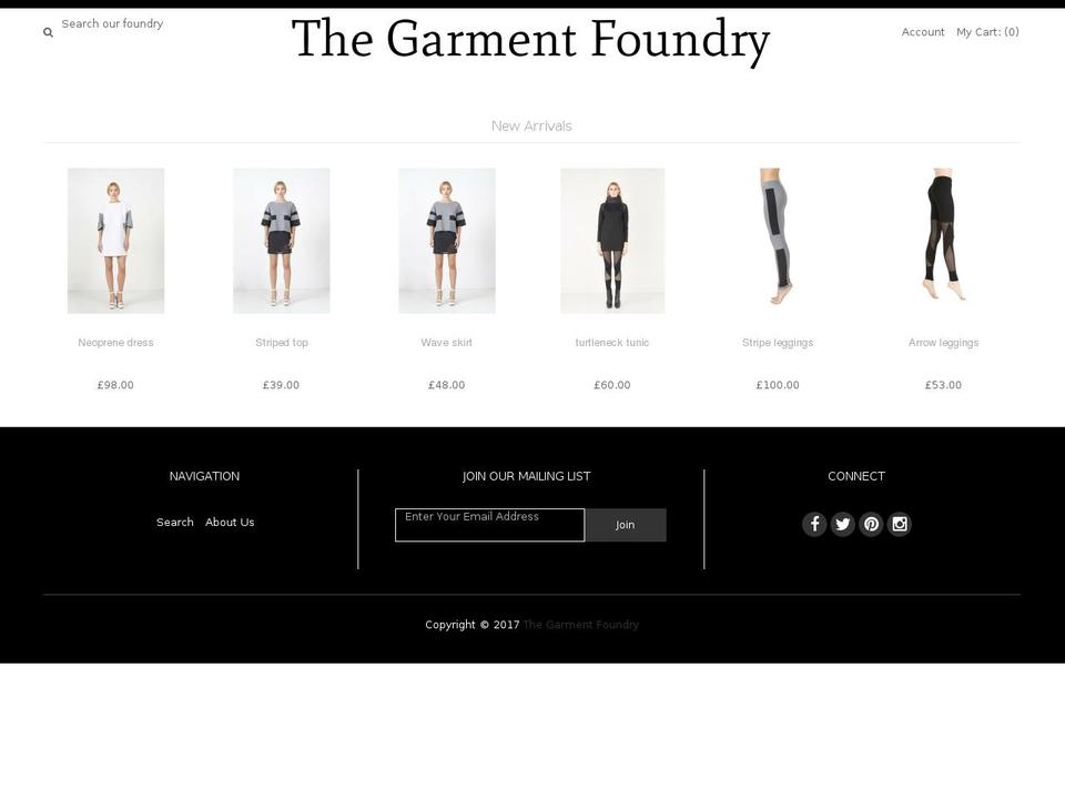garmentfoundry.com shopify website screenshot