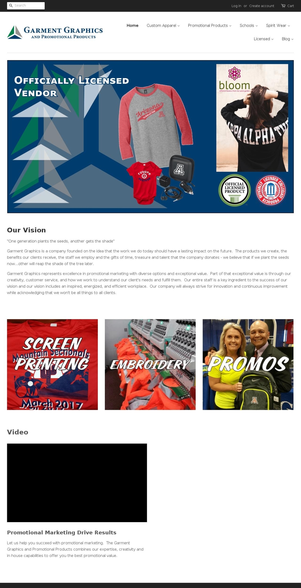 garmentgraphics.net shopify website screenshot
