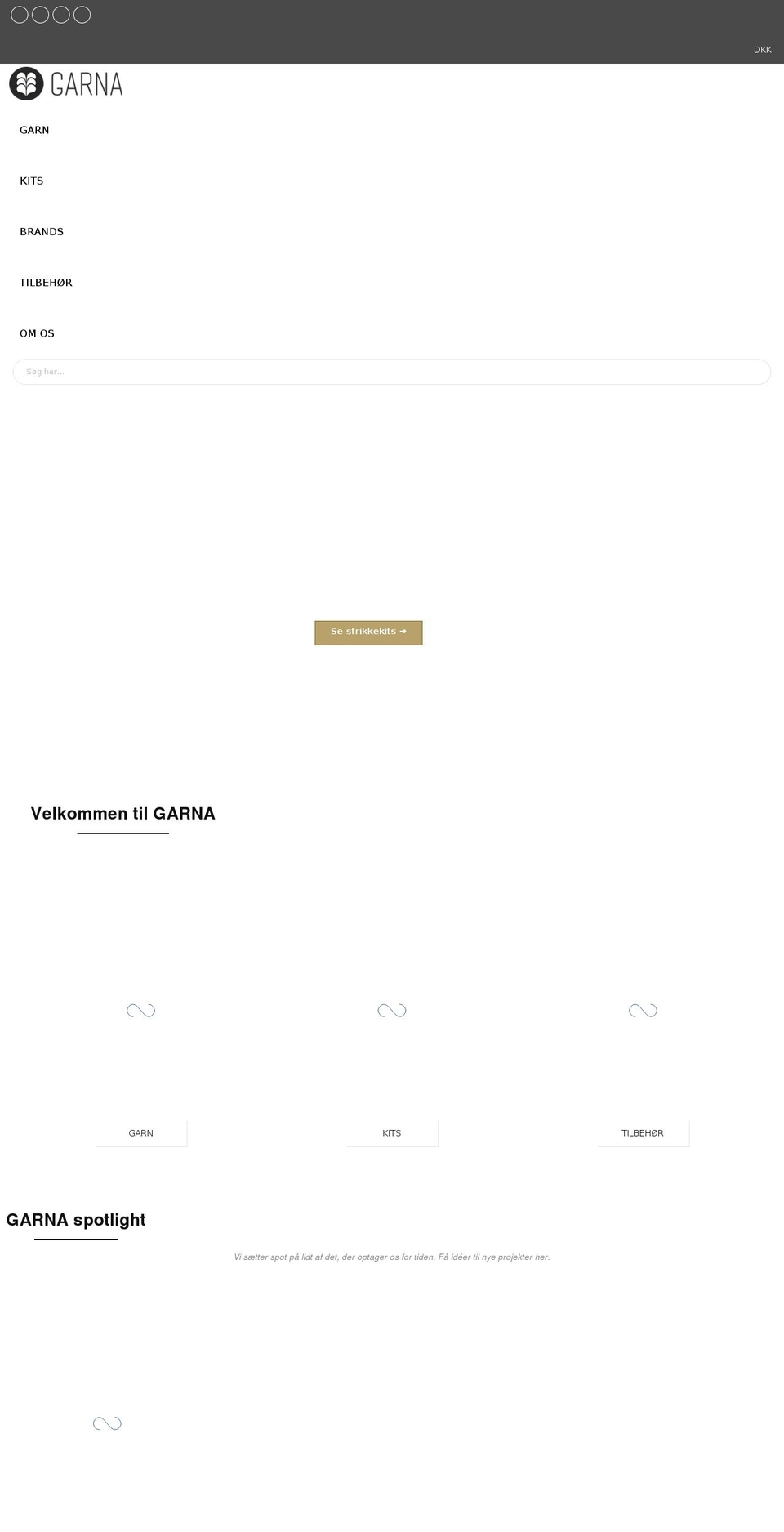 garna.dk shopify website screenshot