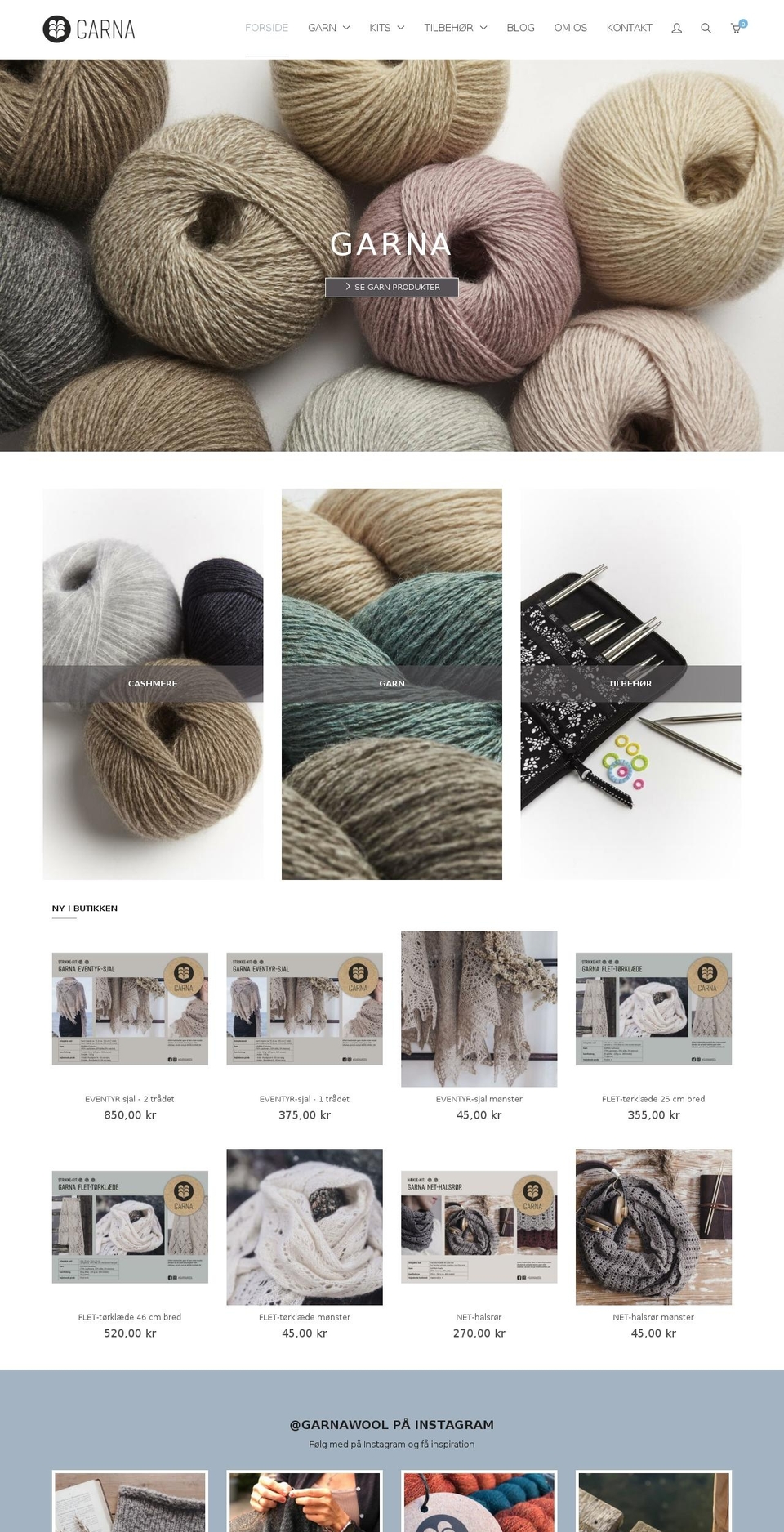garnawool.com — Shopify storefront screenshot