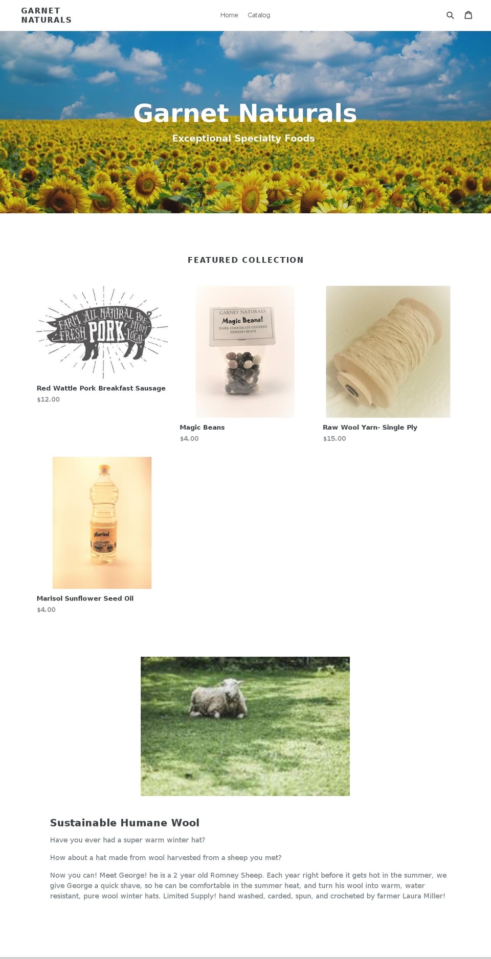 garnetnaturals.com — Shopify storefront screenshot