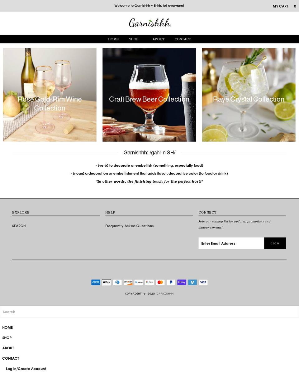 garnishhh.com shopify website screenshot