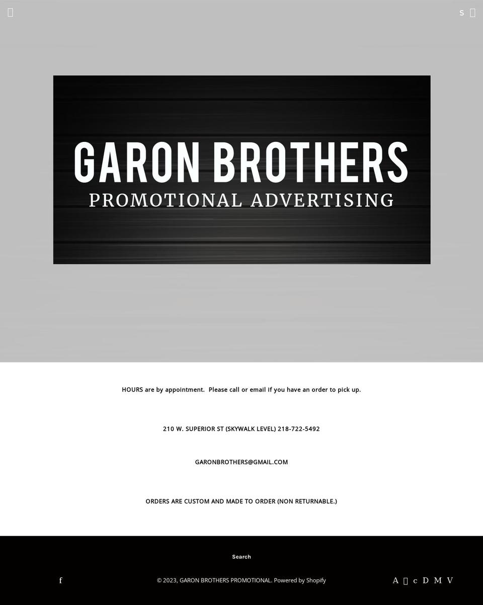 garon-brothers.myshopify.com shopify website screenshot