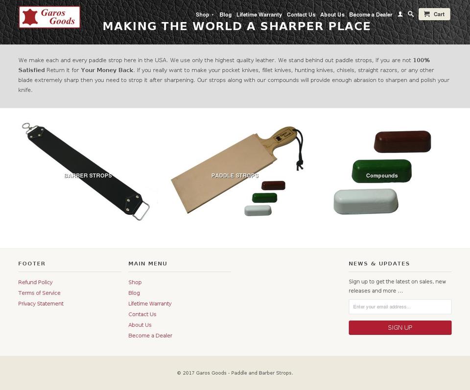 garosgoods.com shopify website screenshot