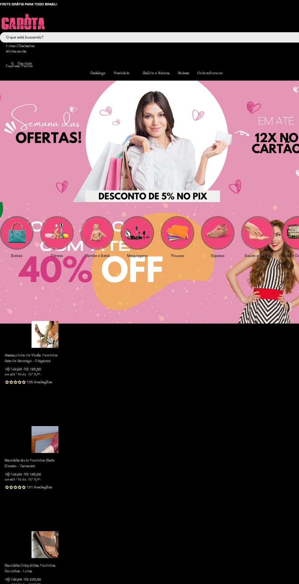 garotafeminina.com shopify website screenshot
