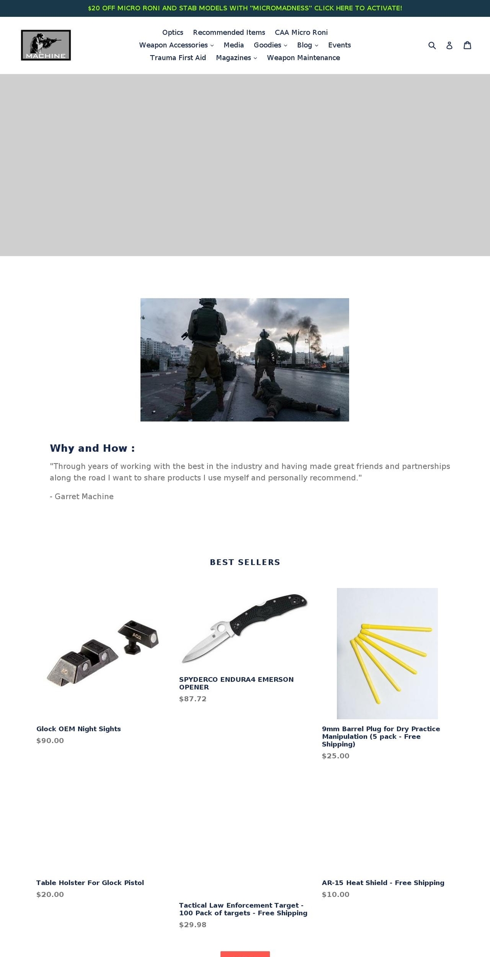 garretmachine.com — Shopify storefront screenshot
